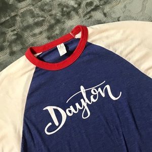 Custom handwritten Dayton Baseball Tee